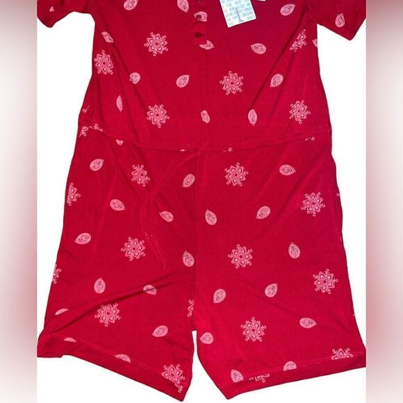 LuLaRoe Womens Large Xanthe Romper Red Bell Sleeves & V-Neck Casual Elegant - Picture 12 of 16